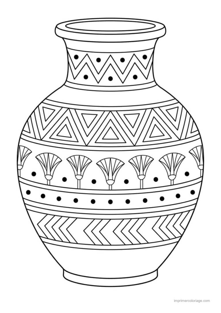 coloriage vase egyptien - dessin gratuit &agrave; imprimer