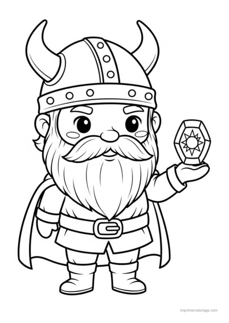 coloriage viking barbu - dessin gratuit &agrave; imprimer